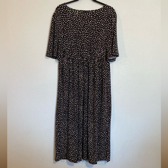 Isabel Maternity Womens Size L (Mat) V-Neck Short Sleeve Dress Waist Tie Black - Picture 8 of 16